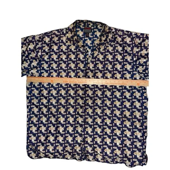 Vintage 90's FUBU‎ Men's 3XL Shirt All Over Print Short Sleeve Button Up Graphic - Picture 4 of 8